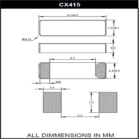 Cardinal晶振,贴片晶振,CX415晶振
