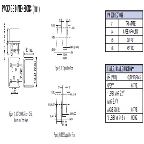 ECS-2200BX-080,有源ECS贴片晶振,8MHz晶振