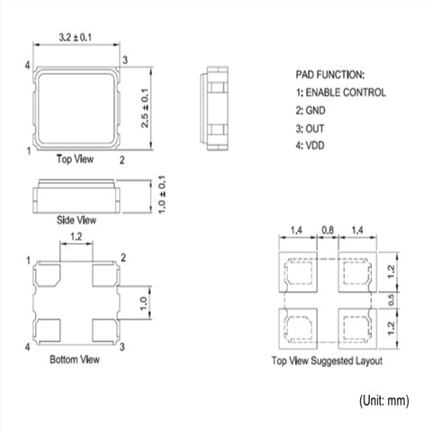 SG-8002CE-12.0000MHz-PCM,3225蓝牙设备晶振,EPSON日产晶振
